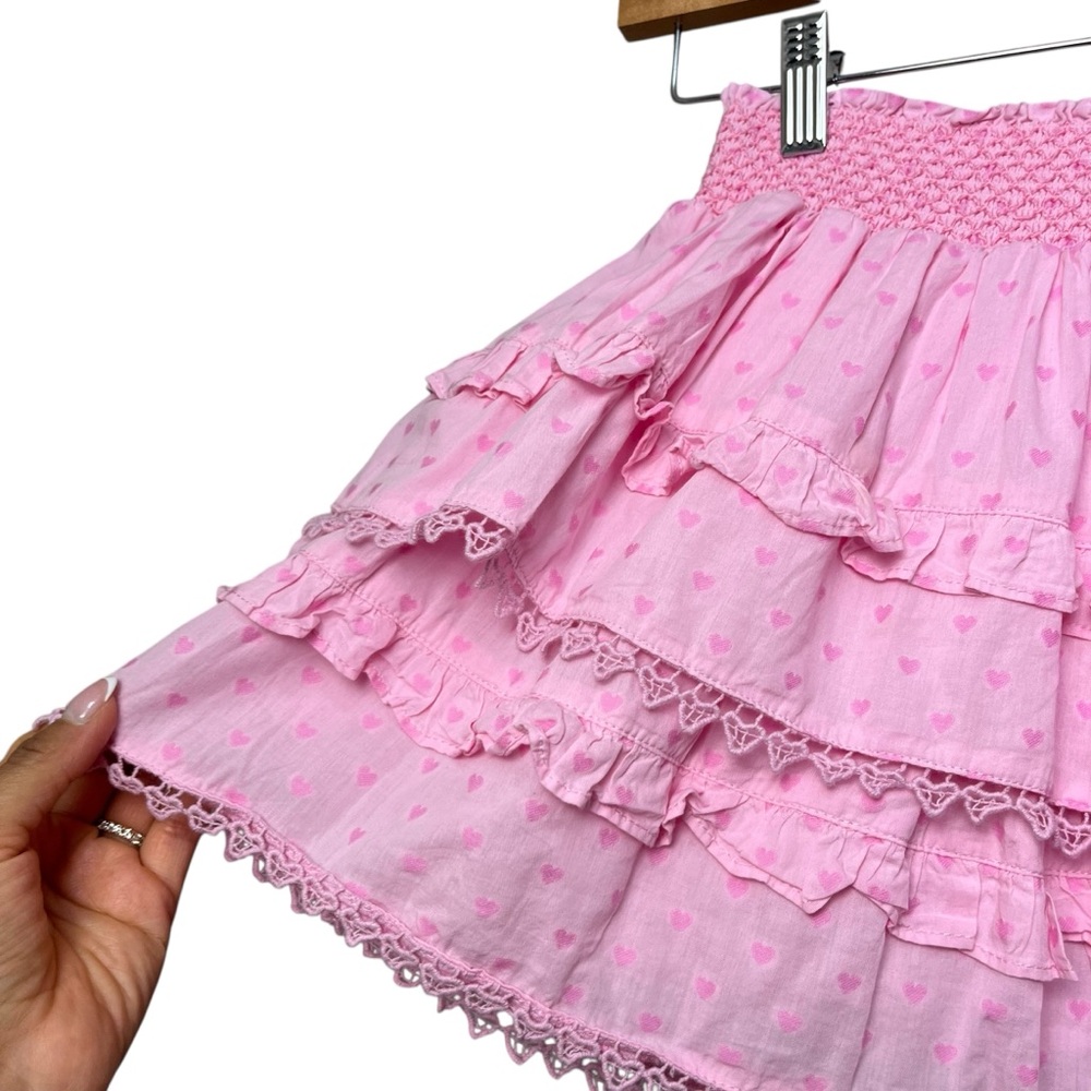LoveShackFancy Pink Ruffled Tiered Girls Skirt - Picture 3 of 7